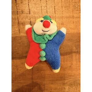 Pansy Ellen Clown Plush 1991 Terrycloth Baby Rattle Primary Colors VTG Stuffed